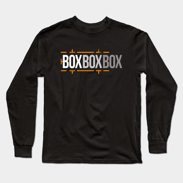 'Box Box Box' Formula 1 Racing Pitstop Design Long Sleeve T-Shirt by DavidSpeedDesign